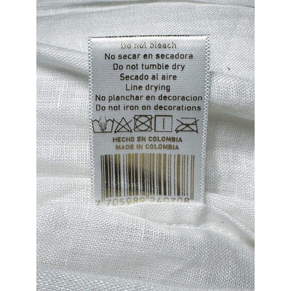 Waimari Gabriella White Linen Lace Kimono Tiered Mini Dress Medium NEW - Picture 7 of 7